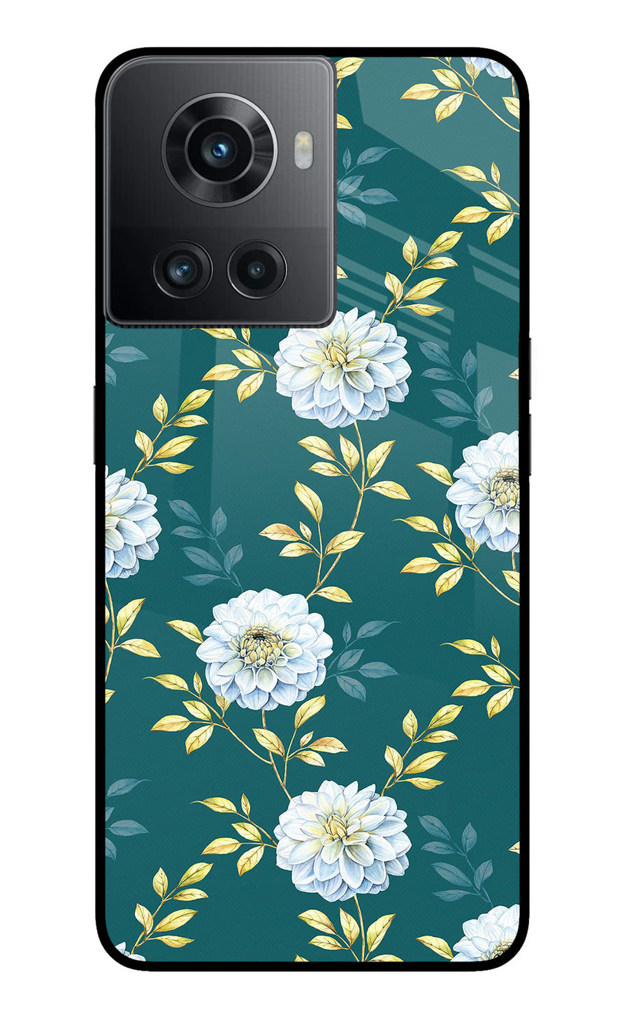 Flowers OnePlus 10R 5G Back Cover, Metal case
