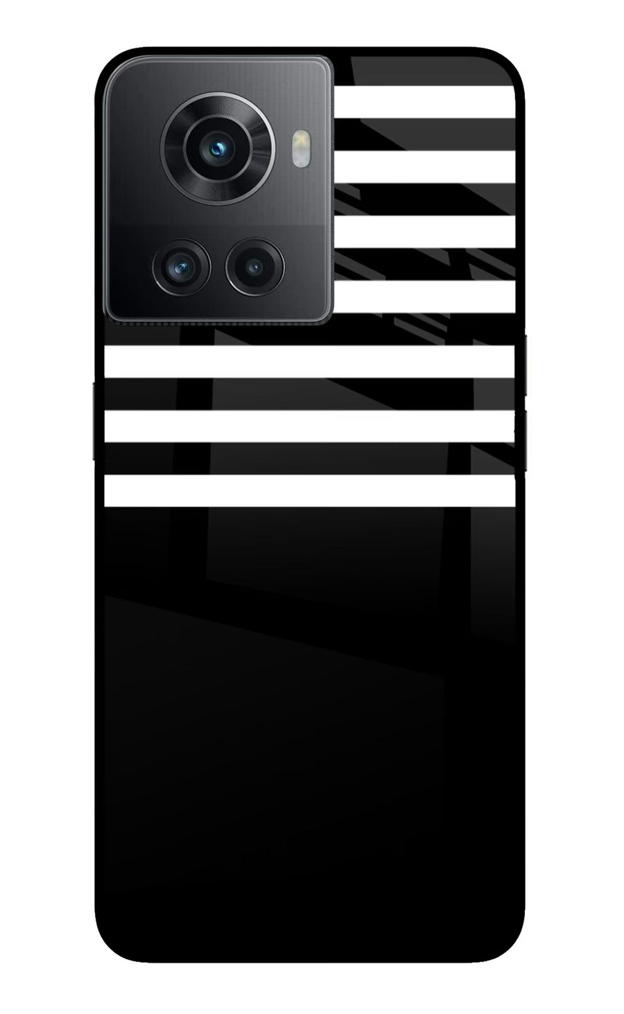 Black and White Print OnePlus 10R 5G Back Cover, Metal case