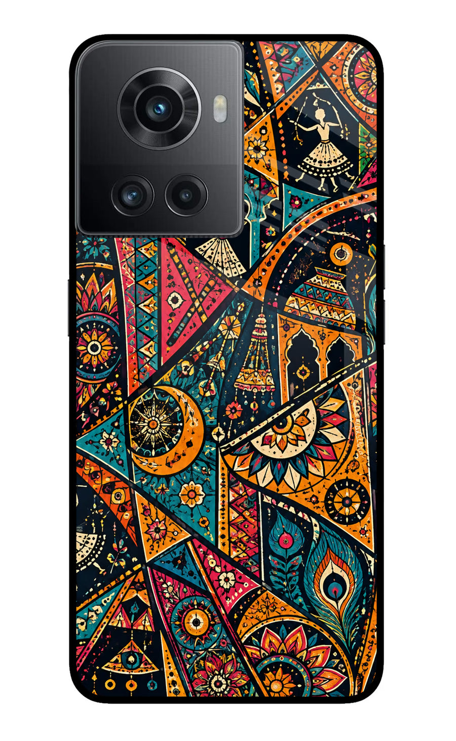 Folk Print OnePlus 10R 5G Back Cover, Metal case