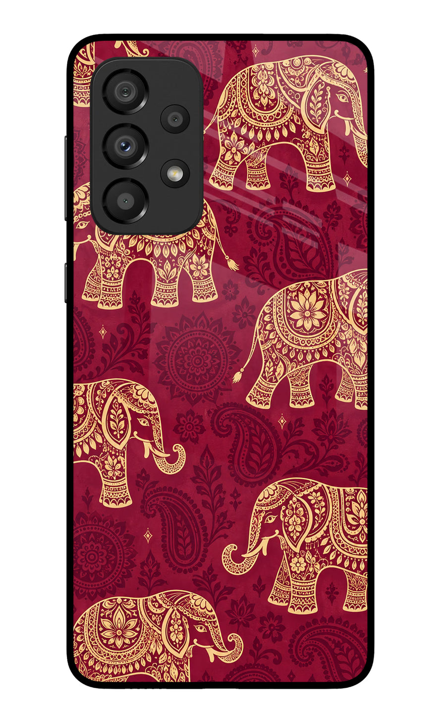 Maroon Elephant Samsung A33 5G Back Cover, Metal case