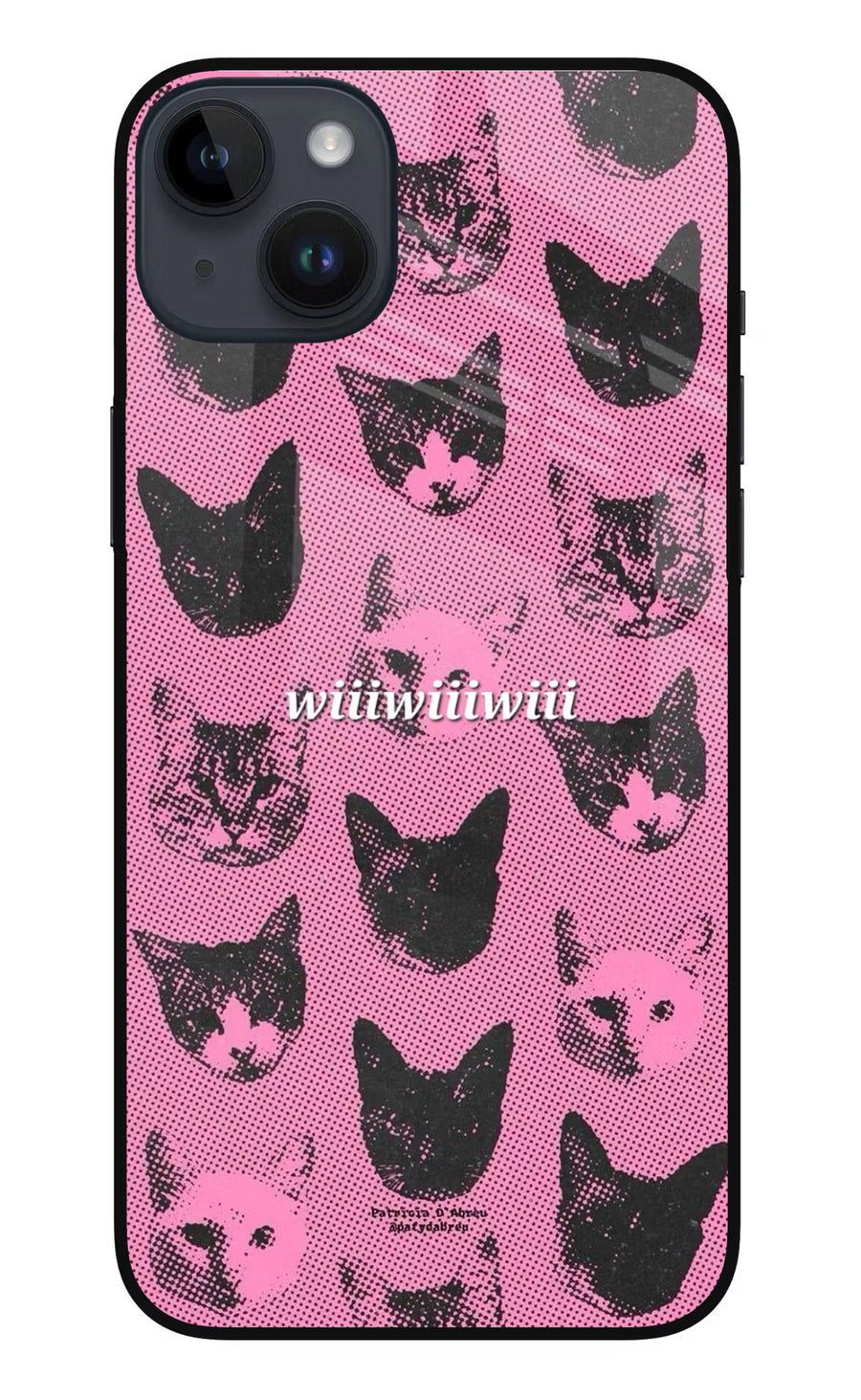 Pink Cats iPhone 14 Plus Back Cover, Metal case