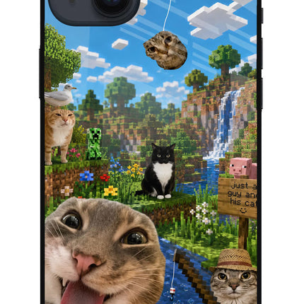 Minecraft Cat Chaos iPhone 14 Plus Metal Case Back Cover by Casekaro