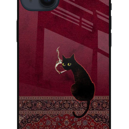 Midnight Cat iPhone 14 Plus Metal Case Back Cover by Casekaro