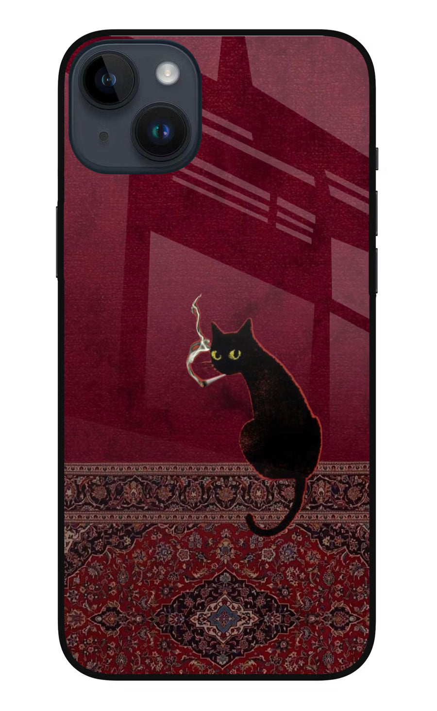 Midnight Cat iPhone 14 Plus Back Cover, Metal case
