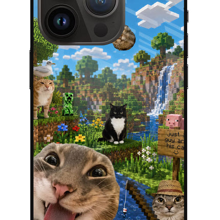 Minecraft Cat Chaos iPhone 14 Pro Metal Case Back Cover by Casekaro