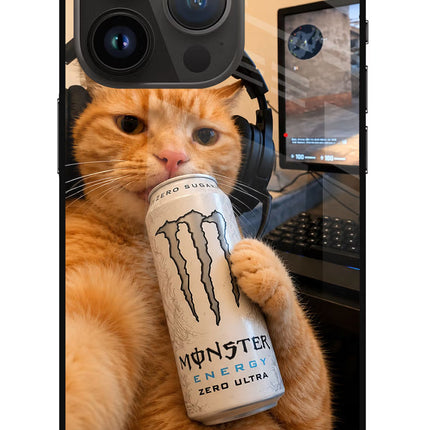 Gamer Cat Energy iPhone 14 Pro Metal Case Back Cover by Casekaro
