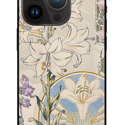 White Lily iPhone 14 Pro Metal Case Back Cover by Casekaro