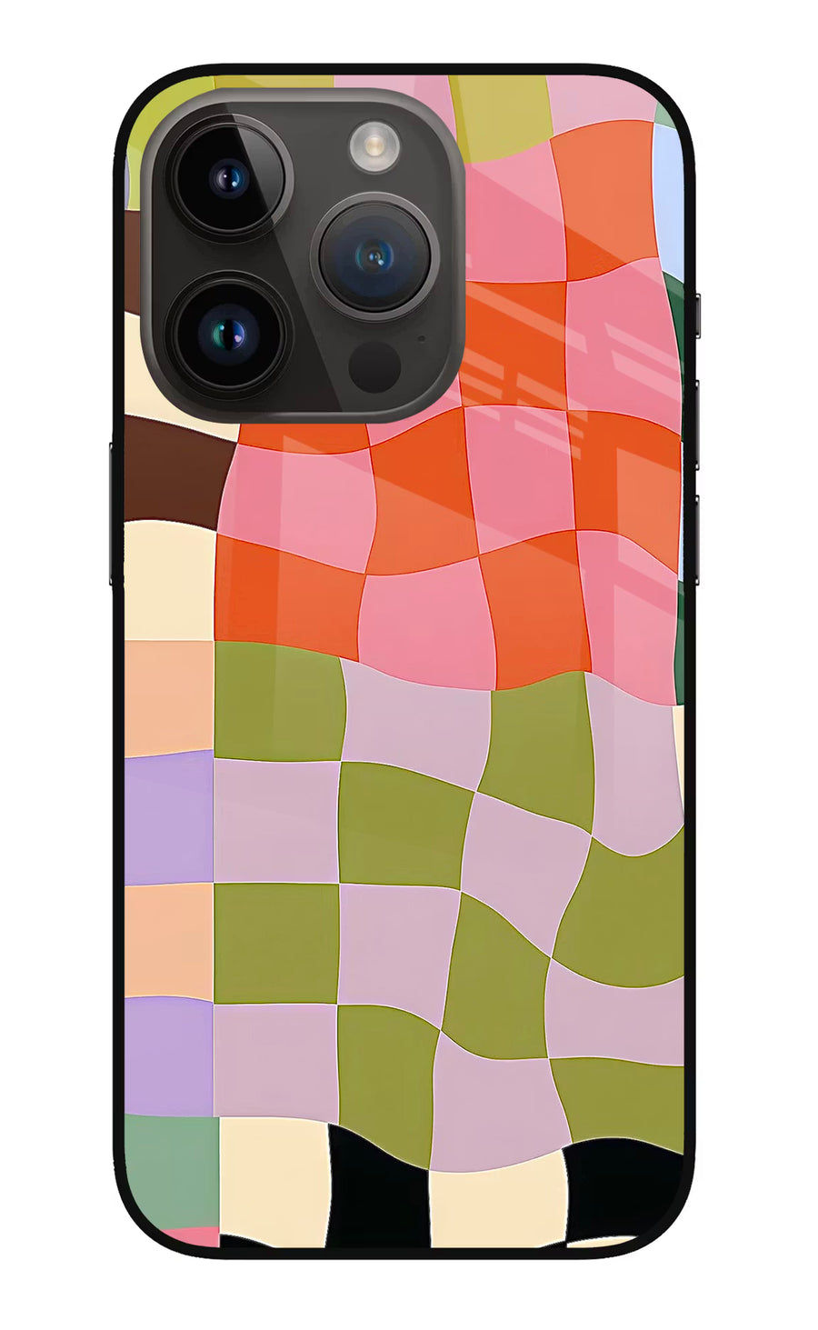 Wavy Grid iPhone 14 Pro Back Cover, Metal case