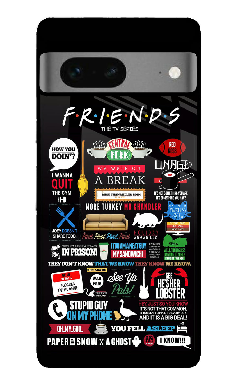 FRIENDS Google Pixel 7 Back Cover, Metal case