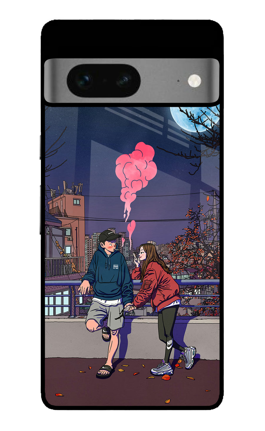 Chilling Couple Google Pixel 7 Back Cover, Metal case