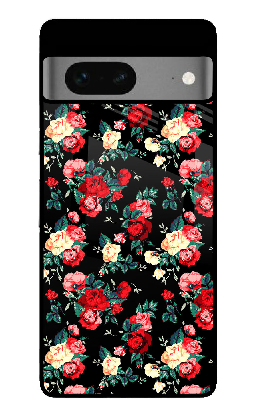 Rose Pattern Google Pixel 7 Back Cover, Metal case