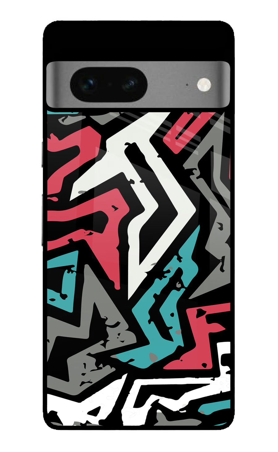 Geometric Graffiti Google Pixel 7 Back Cover, Metal case