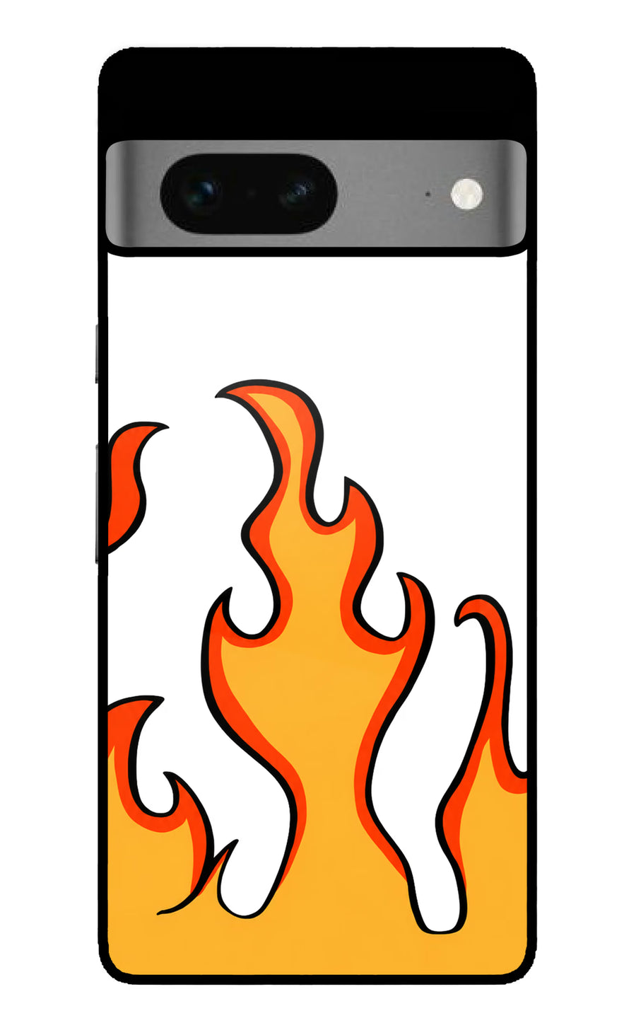 Fired Up – White Google Pixel 7 Back Cover, Metal case