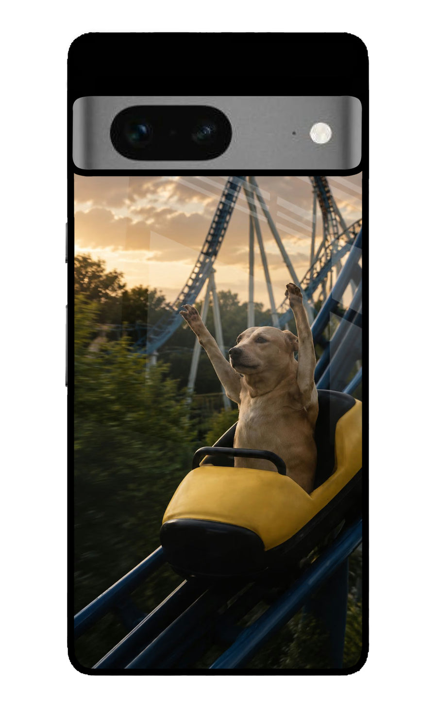 Rollercoaster Dog Google Pixel 7 Back Cover, Metal case