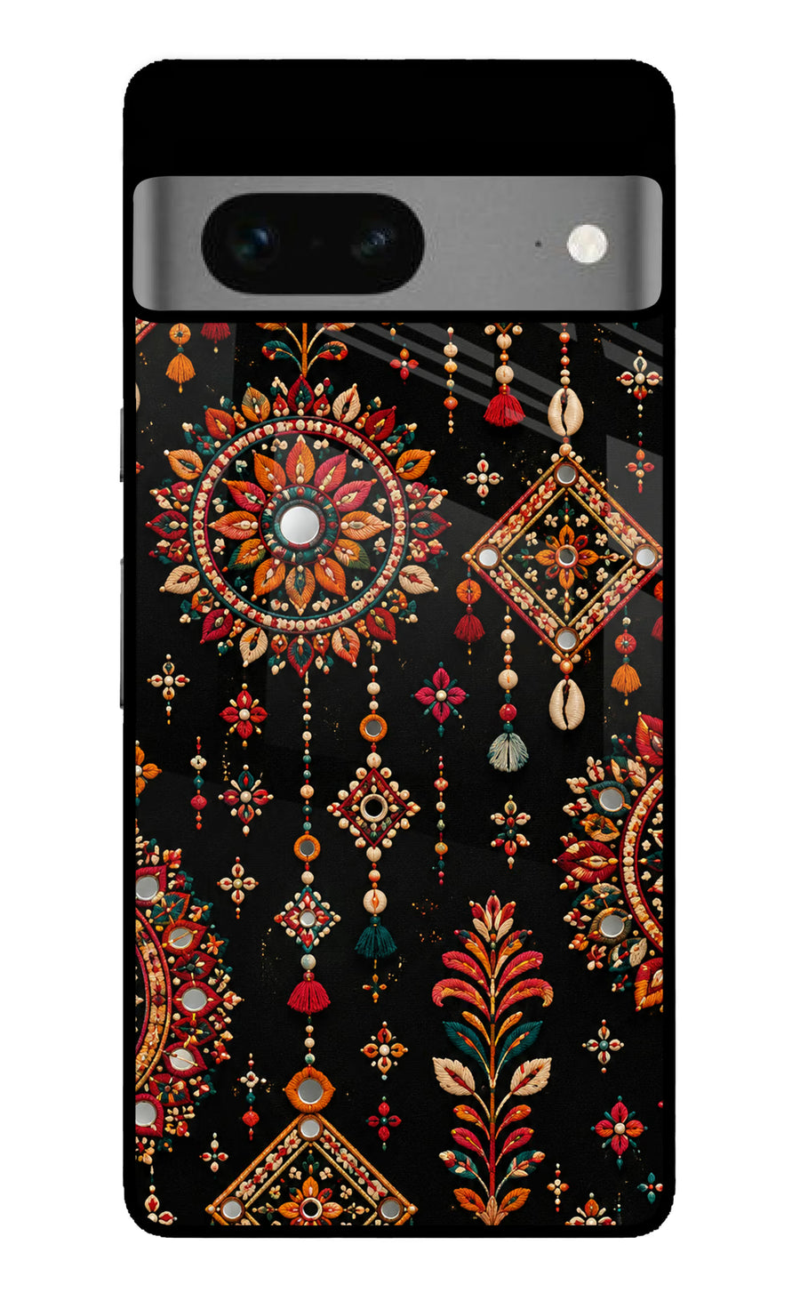 Boho Noir Google Pixel 7 Back Cover, Metal case
