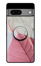 White Pink Leaf Google Pixel 7 Pop Case by Casekaro