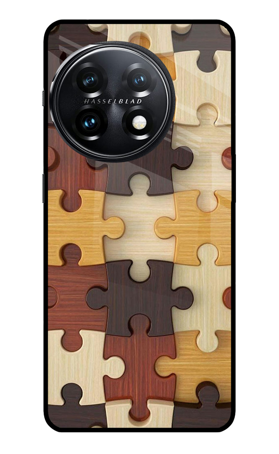 Wooden Puzzle OnePlus 11 5G Back Cover, Metal case