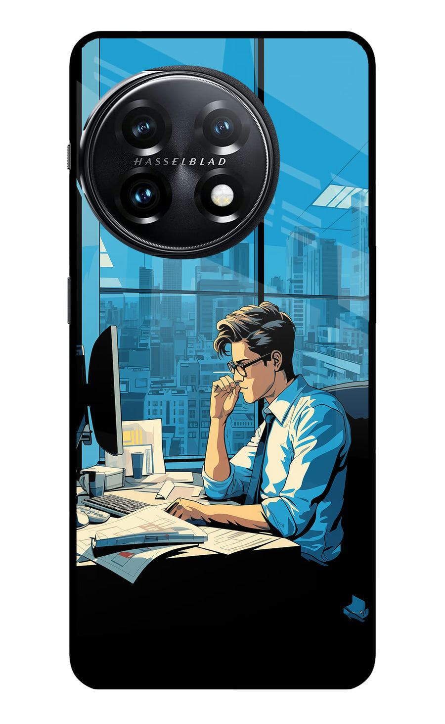 Focused Hustler (AI Generated) OnePlus 11 5G Back Cover, Metal case