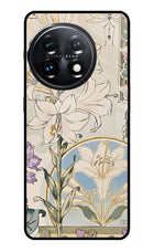 White Lily OnePlus 11 5G Metal Case Back Cover by Casekaro