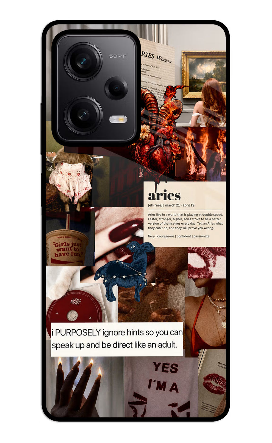 Zodiac Aries Redmi Note 12 5G Back Cover, Metal case