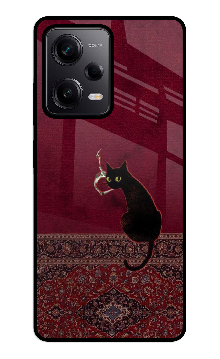 Midnight Cat Redmi Note 12 5G Back Cover, Metal case