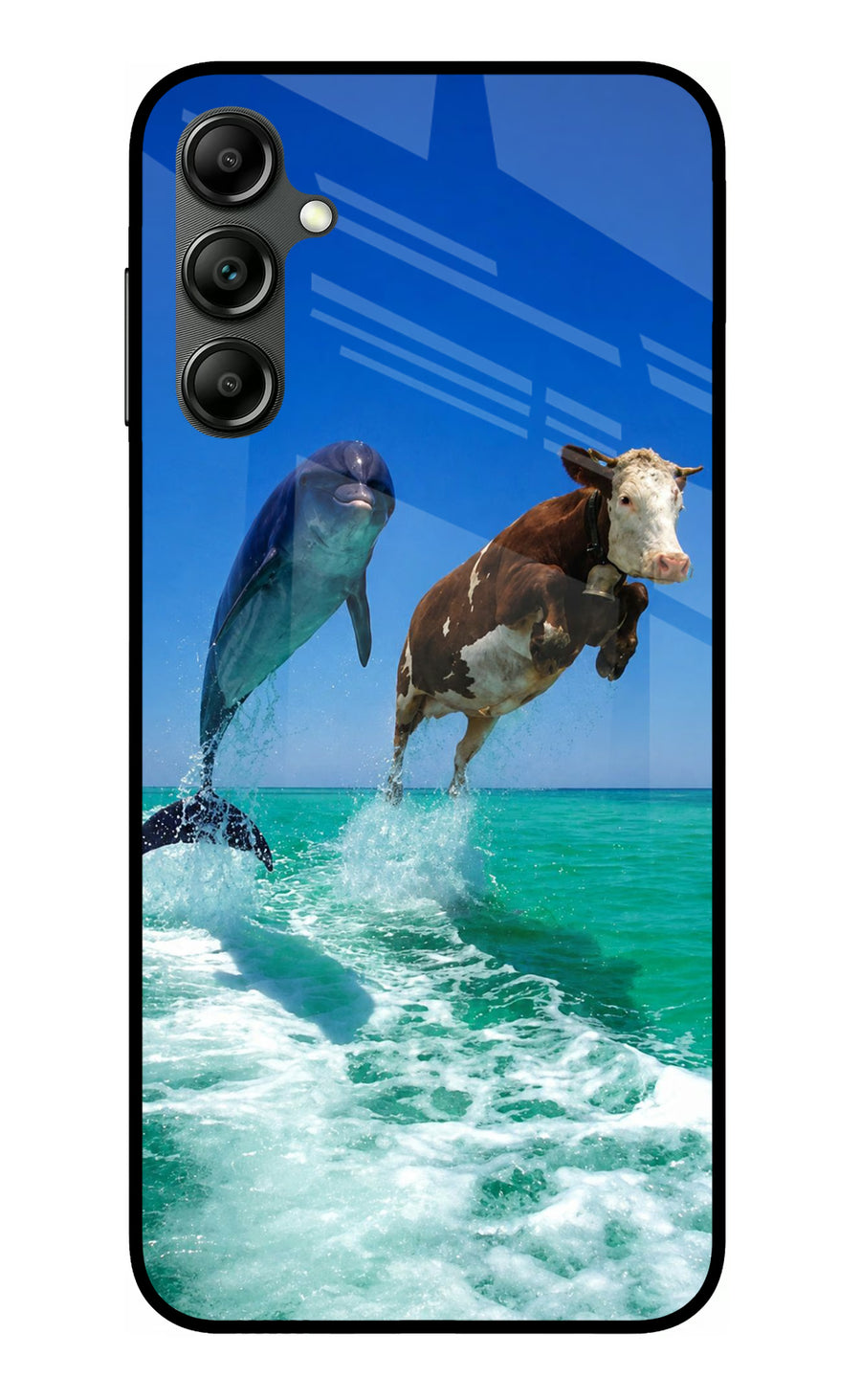 Dolphin vs Cow Samsung A14 5G Back Cover, Metal case