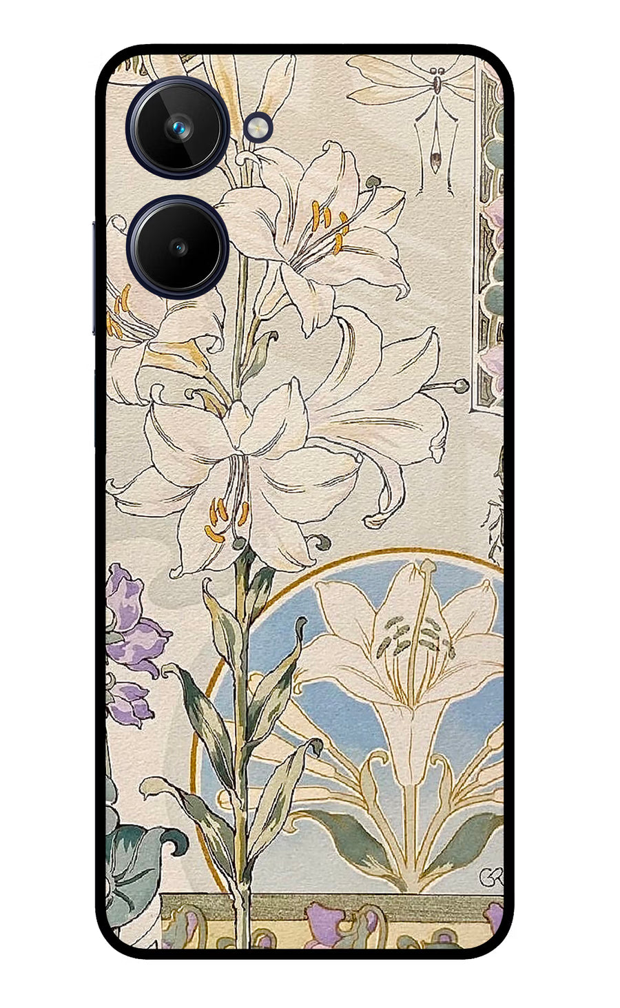 White Lily Realme 10 Back Cover, Metal case