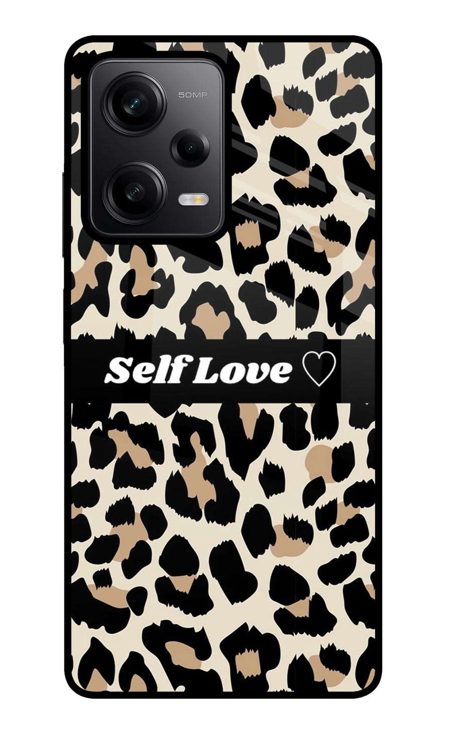 Leopard Print Self Love Poco X5 5G Back Cover, Metal case