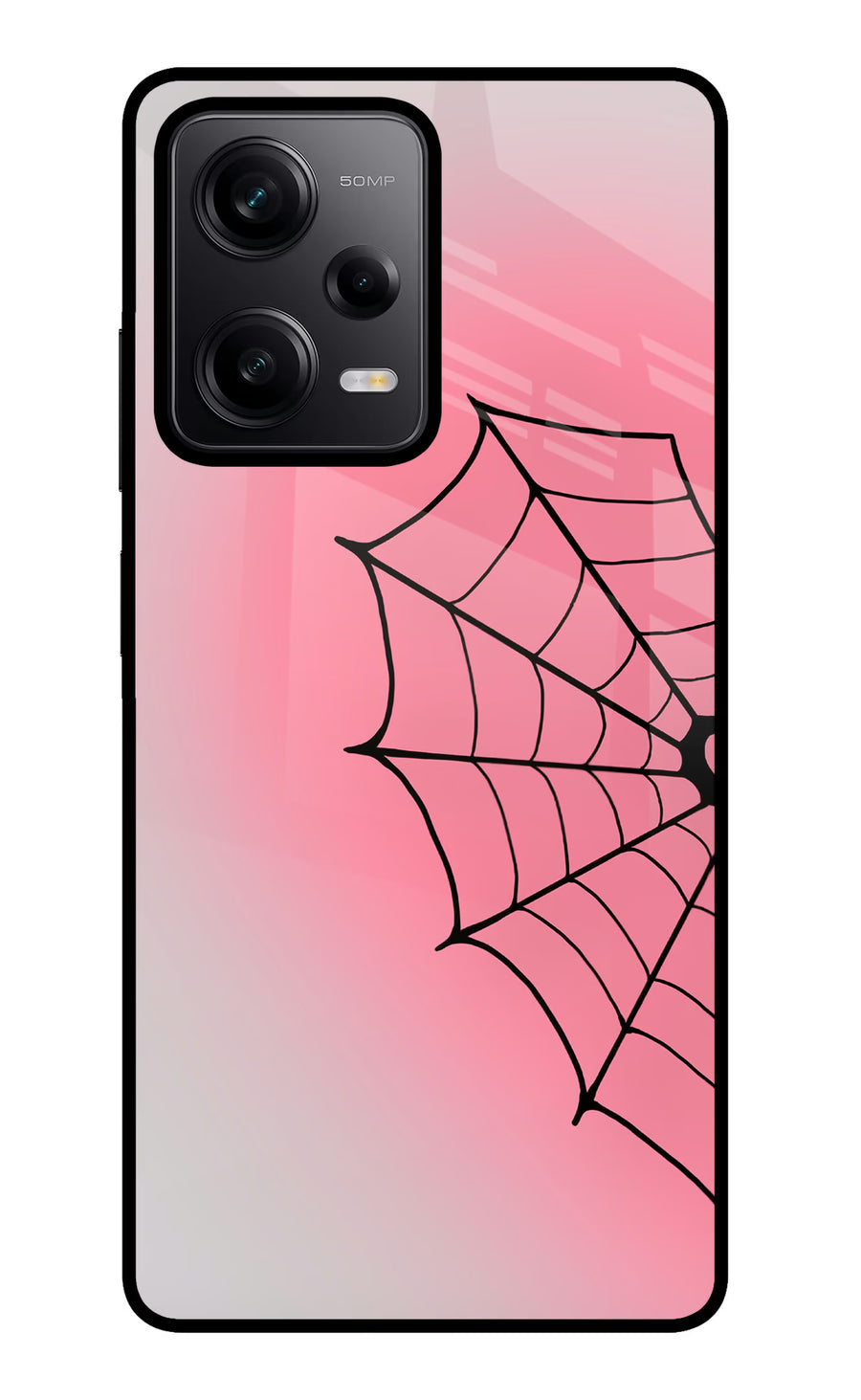 Pink Web Poco X5 5G Back Cover, Metal case