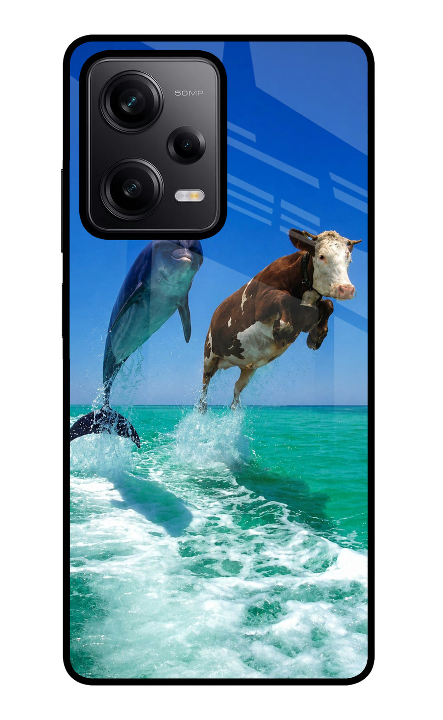 Dolphin vs Cow Poco X5 5G Back Cover, Metal case