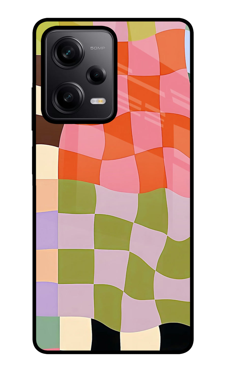 Wavy Grid Poco X5 5G Back Cover, Metal case