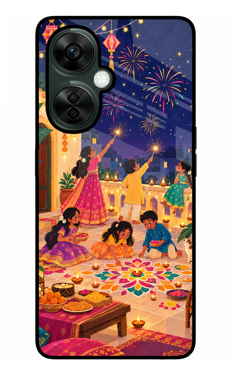 Diwali Night OnePlus Nord CE 3 Lite 5G Back Cover, Metal case