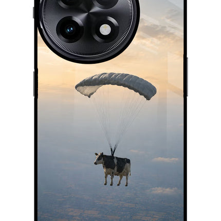 Skydiving Cow OnePlus 11R Metal Case Back Cover by Casekaro