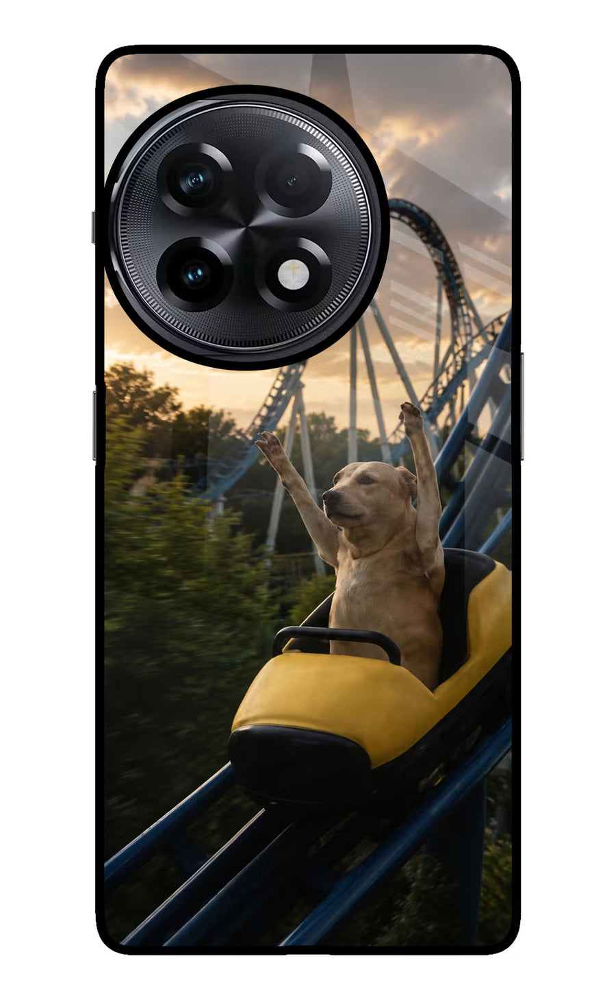 Rollercoaster Dog OnePlus 11R Back Cover, Metal case