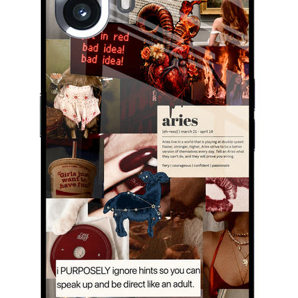Zodiac Aries Nothing Phone 2 Metal Case Back Cover by Casekaro