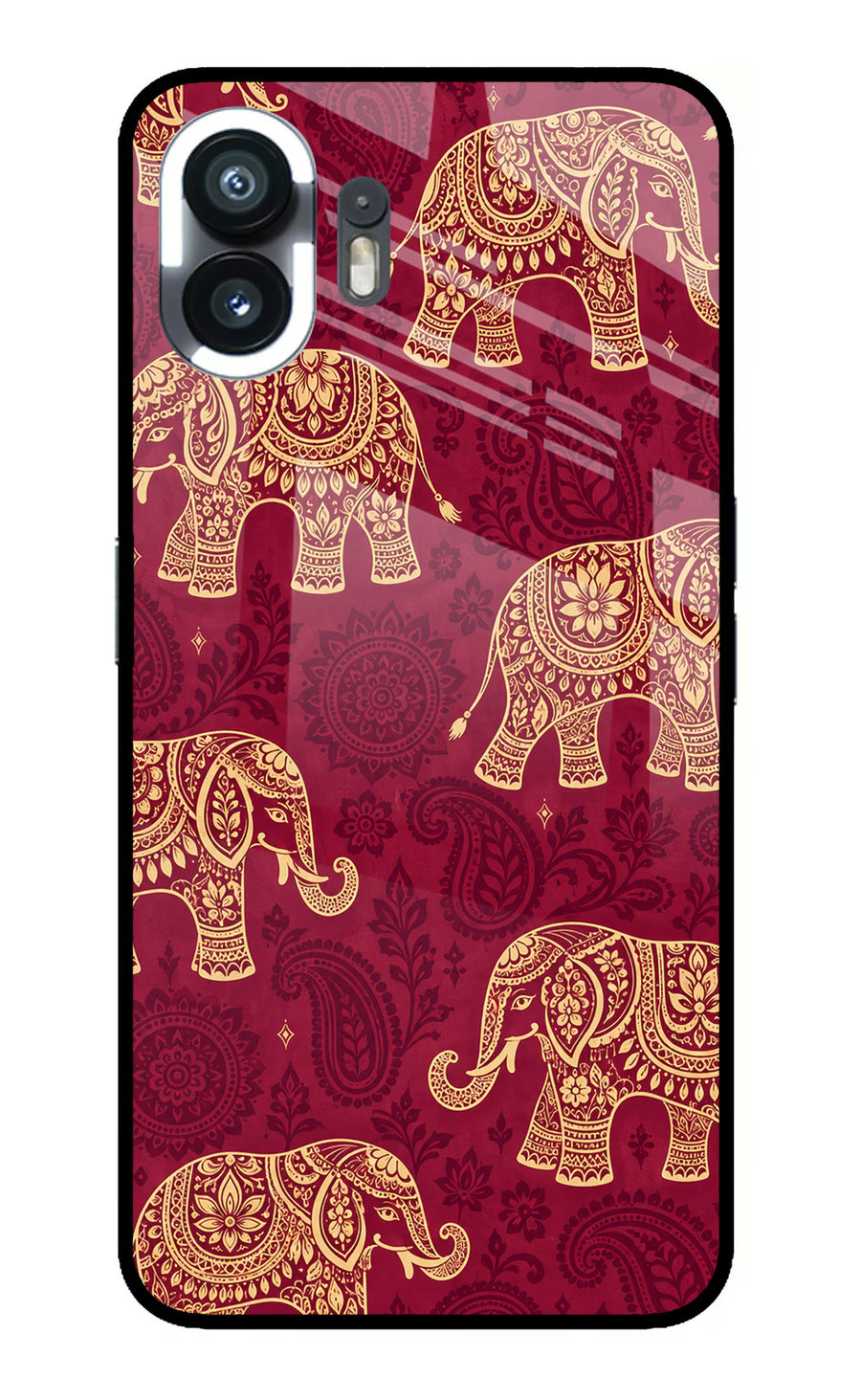 Maroon Elephant Nothing Phone 2 Back Cover, Metal case