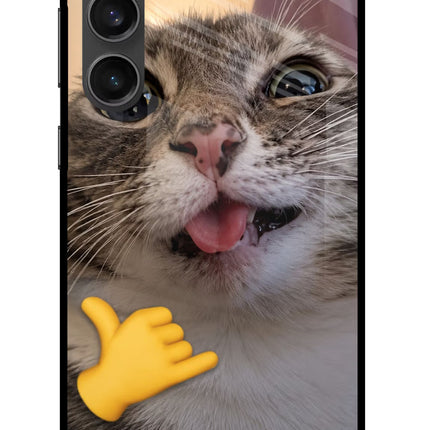 Silly Cat Call Samsung S23 FE 5G Metal Case Back Cover by Casekaro