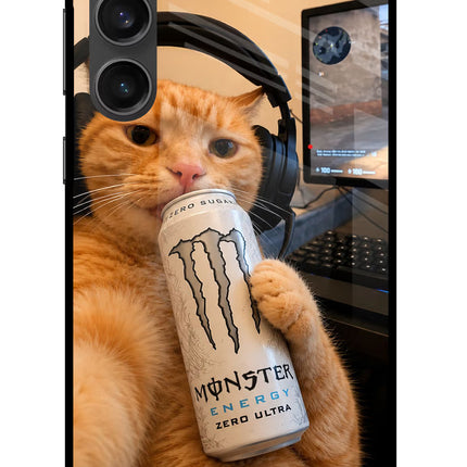 Gamer Cat Energy Samsung S23 FE 5G Metal Case Back Cover by Casekaro