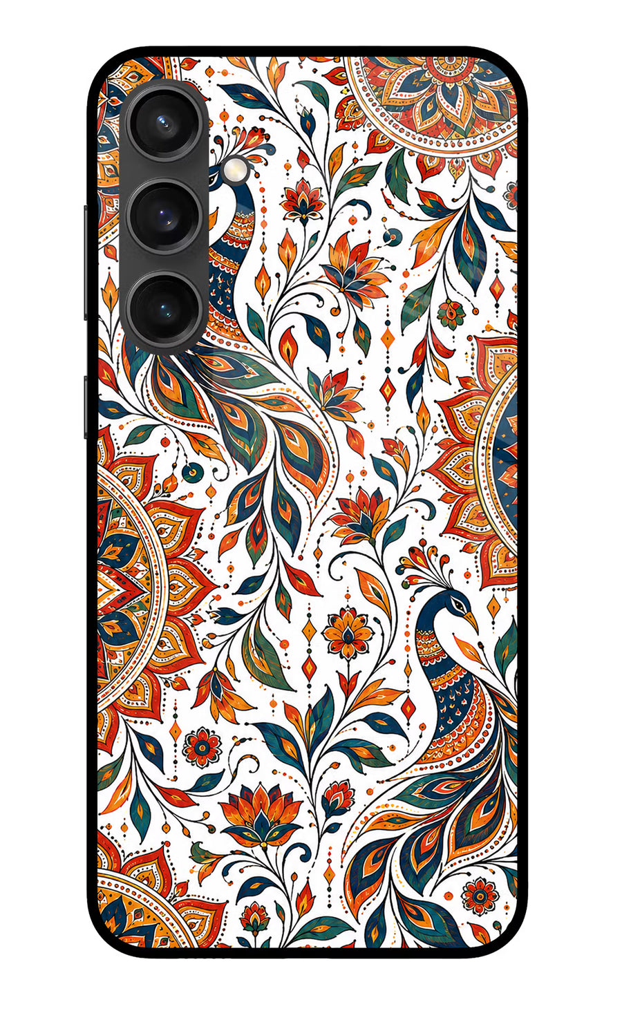 White Mayura Samsung S23 FE 5G Back Cover, Metal case