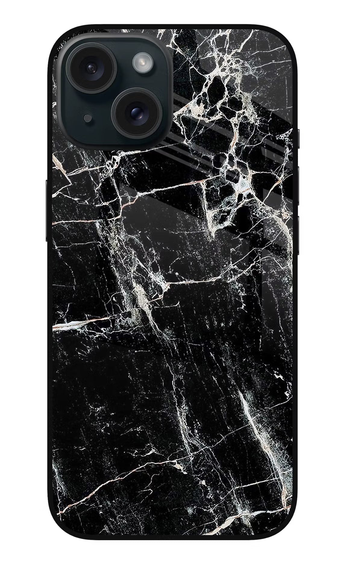 Black Marble Texture iPhone 15 Metal Case