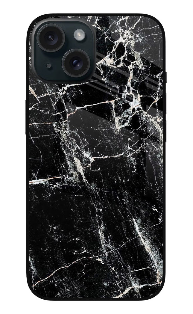 Black Marble Texture iPhone 15 Metal Case