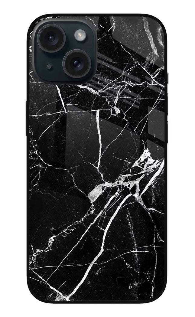 Black Marble Pattern iPhone 15 Metal Case