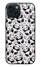 Cute Panda iPhone 15 Metal Case