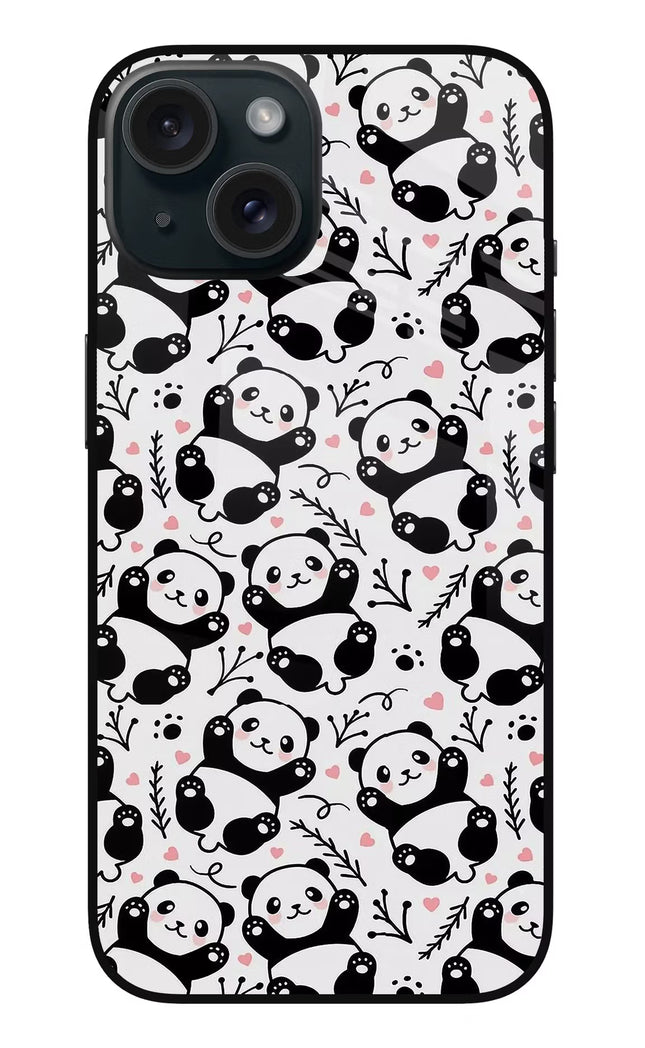 Cute Panda iPhone 15 Metal Case