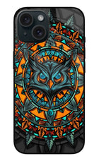 Angry Owl Art iPhone 15 Metal Case