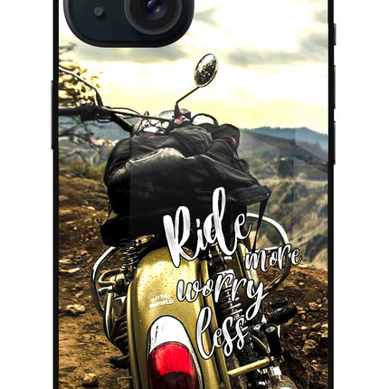 Ride More Worry Less iPhone 15 Metal Case Back Cover by Casekaro