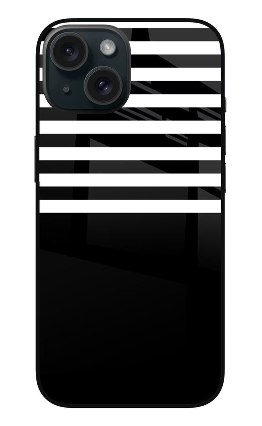 Black and White Print iPhone 15 Metal Case