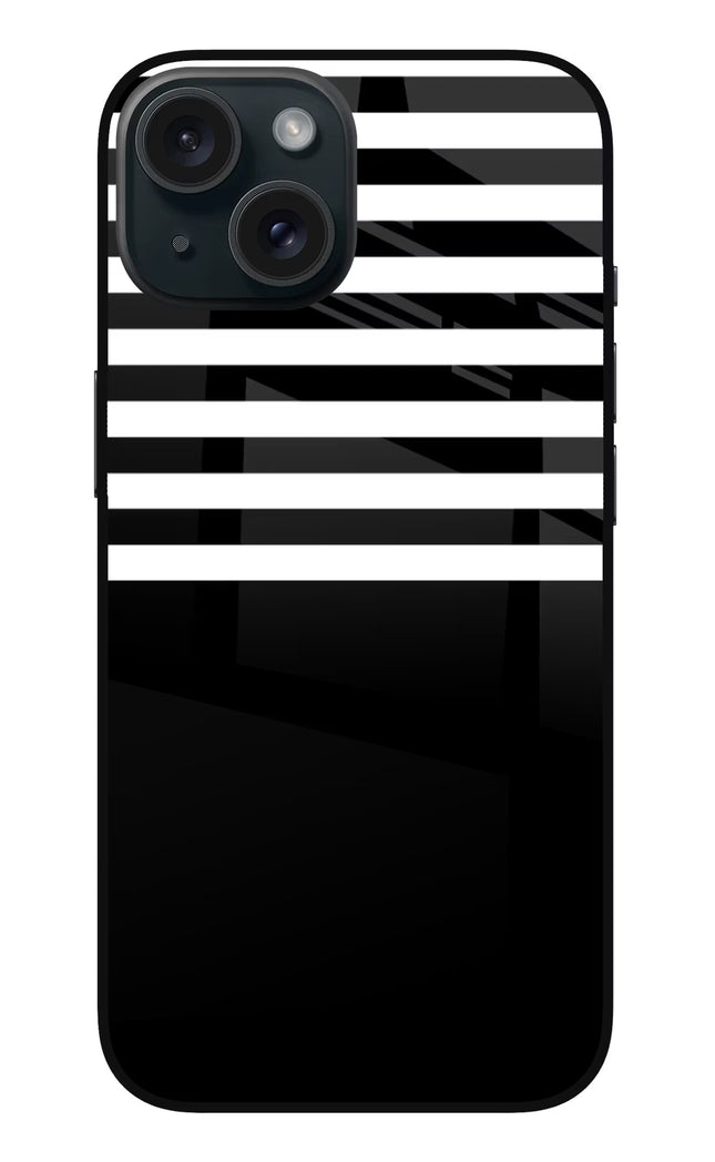 Black and White Print iPhone 15 Metal Case