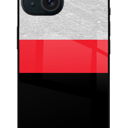 Tri Color Pattern iPhone 15 Metal Case Back Cover by Casekaro
