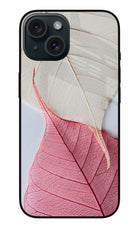 White Pink Leaf iPhone 15 Metal Case
